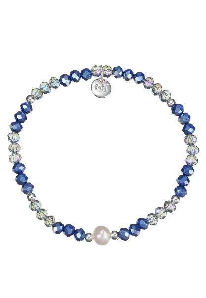 Leslii Armband Kylie Kristall Perle Blau Grau