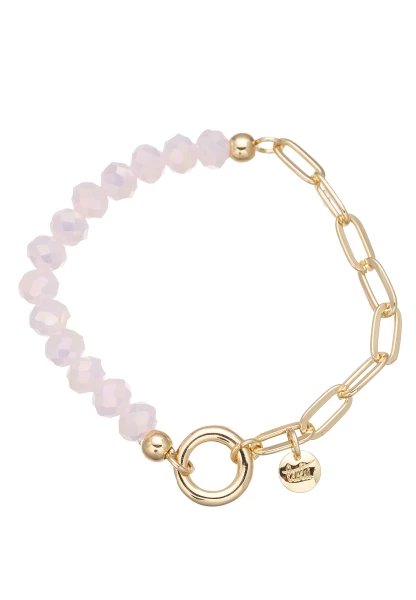 Leslii Armband Glasperlen Glieder Rosa Gold