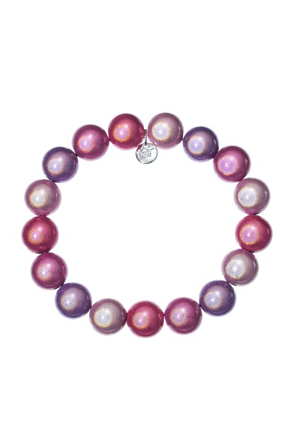 Leslii Reflective Pearl Perlen-Armband Magic 3D-Effekt Ø 12mm Rosa Pink Lila