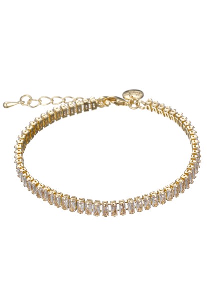 Leslii Armband Glitzer Glassteine Gold Weiß