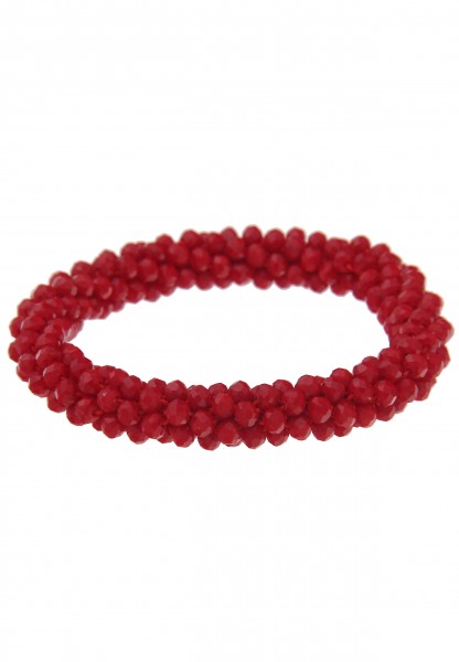 Leslii Damen-Armband Klara Kristallkorn Glasperlen-Armband Modeschmuck-Armband denhbar Rot
