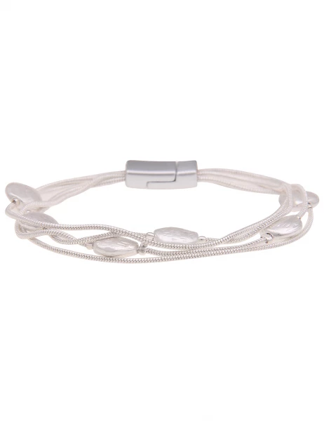 -50% SALE Leslii Armband Statement Muster Scheiben in Silber