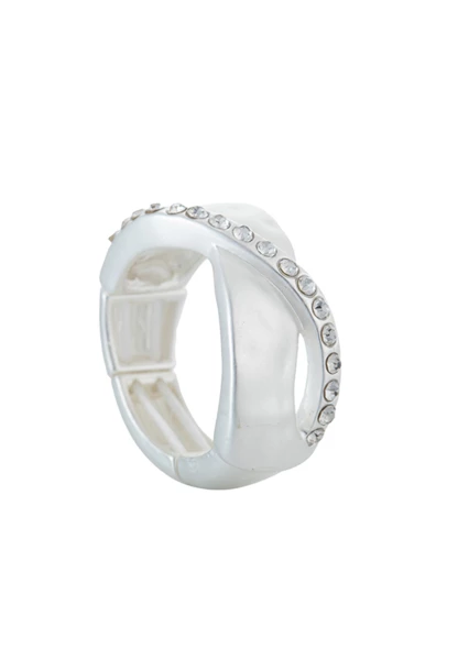 Leslii Ring silber mit Strass-Reihe