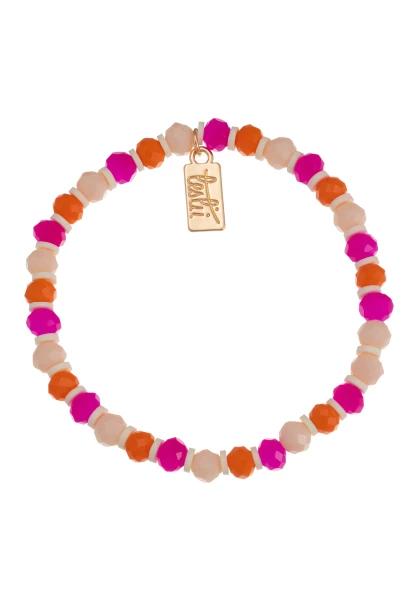 Leslii Armband Glasperlen Pink Orange