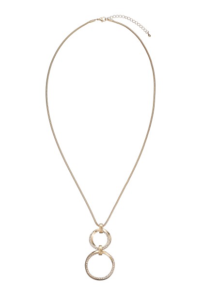 Leslii lange Halskette gold Kristall Spiralanhänger