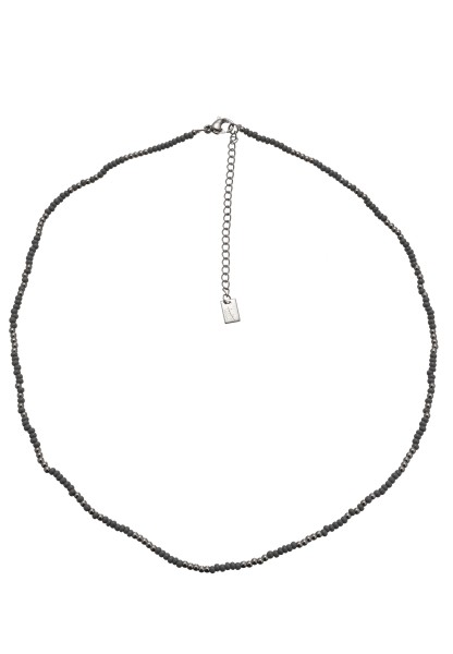 -50% SALE! Leslii Kurze Halskette Perlchen in Silber Grau