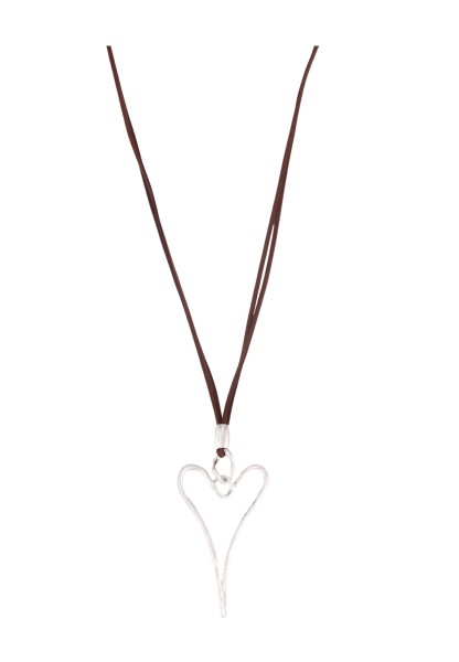 Leslii Lange Halskette mit Herzanhänger in Silber