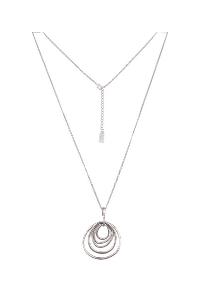 Leslii Damen-Kette Stages Ring-Anhänger lange Halskette silberne Modeschmuck-Kette in Silber