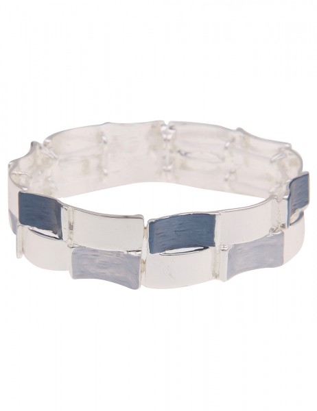 Leslii Damen-Armband Armreif Luisa Rechtecke Statement-Armband Modeschmuck Silber Blau