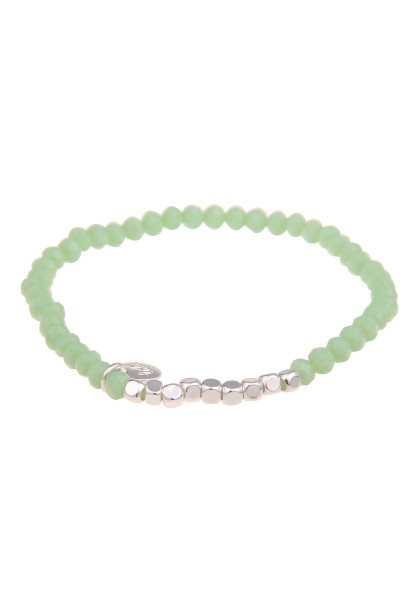 Leslii Damen-Armband Kayla Kristall Glasperlen-Armband Modeschmuck-Armband dehnbar Mint Grün
