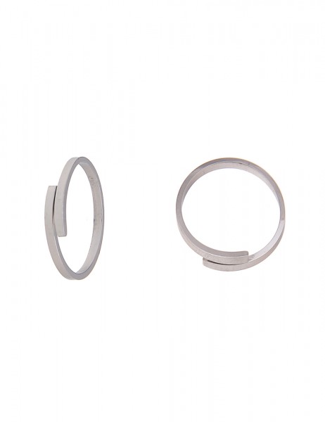 Leslii Damen-Ring Simple silberner Modeschmuck-Ring verstellbar Hochglanz in Silber