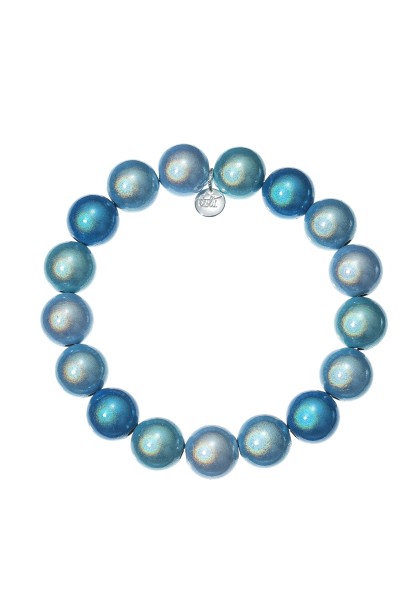 Leslii Reflective Pearl Perlen-Armband Magic 3D-Effekt Ø 12mm Blau