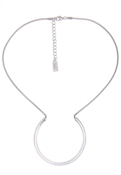 SALE! Leslii Damen-Kette Glanz-Ring kurze Modeschmuck-Kette silberne Halskette Silber