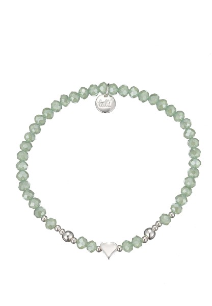 Leslii Damen-Armband Karoline Kristall Glasperlen dehnbar Grün
