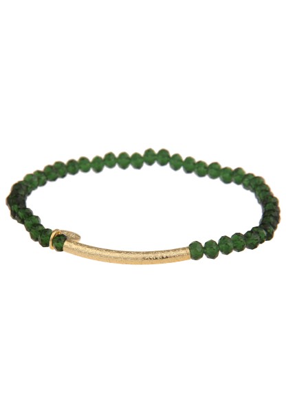Leslii Damen-Armband Kim Kristall Glasperlen-Armband Modeschmuck-Armband dehnbar Grün