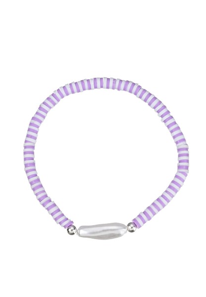 Leslii Armband Perle in Lila Weiß