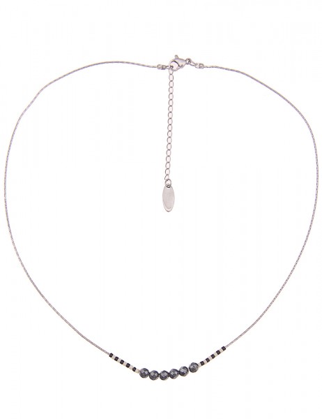 Leslii Kurze Halskette Modern in Silber Grau
