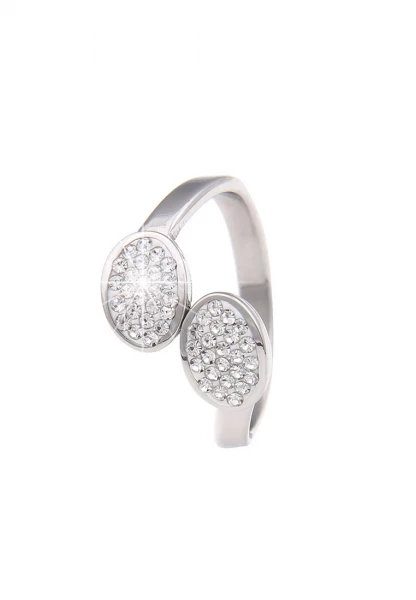 Leslii Sale Premium Ring Edelstahl Strass - 01/silber