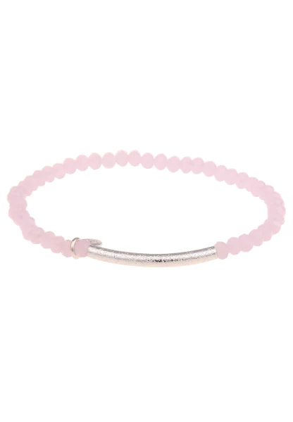 Leslii Damen-Armband Kim Kristall Glasperlen-Armband Modeschmuck-Armband dehnbar Rosa