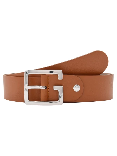 Leslii Premium Gürtel echter Leder-Gürtel brauner Gürtel Breite 4cm Kalbs-Nappaleder Narbung Cognac