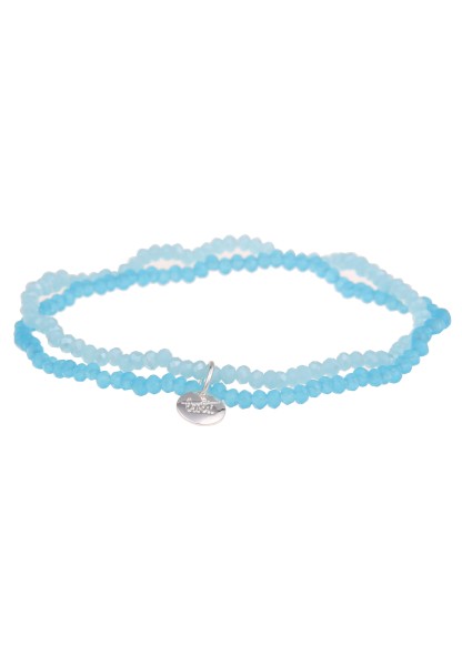 Leslii Damen-Armband Kelly Kristall Glasperlen-Armband Modeschmuck-Armband dehnbar Blau