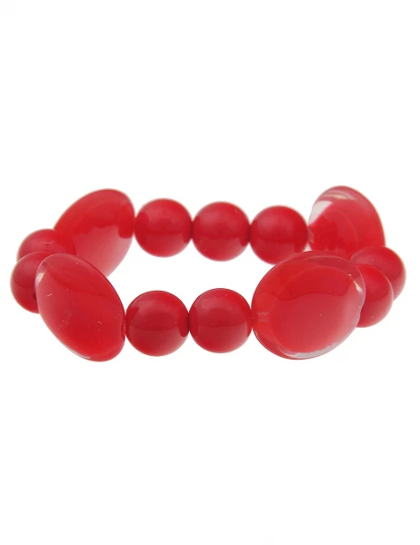 -50% SALE Leslii Armband Armreif Statement Kugeln in Rot