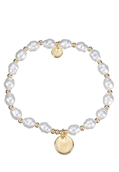 Leslii Armband Perlen-Look | Gold
