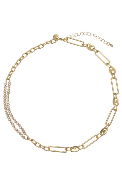 Leslii kurze Halskette gold Gliedermix Kristall