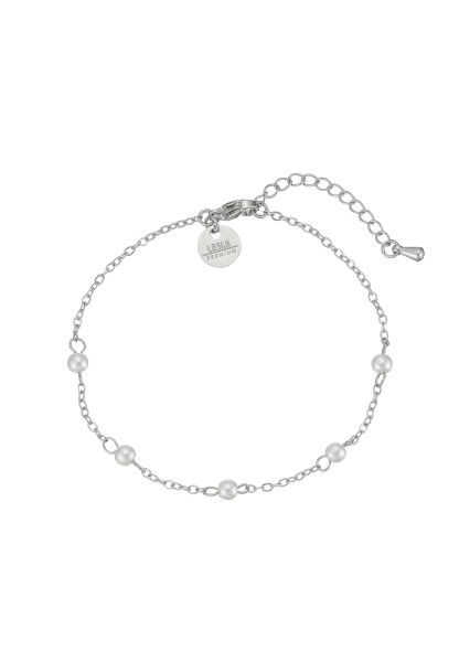 Leslii Armband Edelstahl Perlen Silber