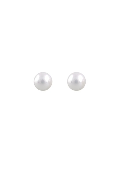 Leslii Damen-Ohrringe Ohrstecker weiße Perlen-Ohrringe Ø 8mm Modeschmuck-Ohrringe Weiß