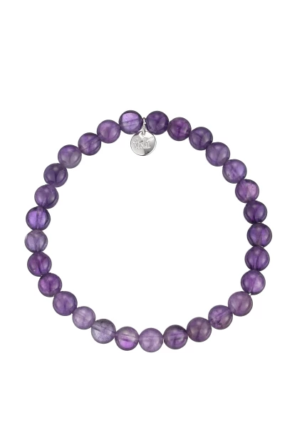 Leslii Armband Natursteine dehnbar Lila Lavendel