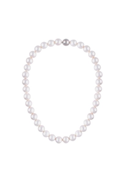 Leslii Damen-Kette weiße Perlen-Kette kurze Halskette Perlen-Collier Modeschmuck-Kette in Weiß