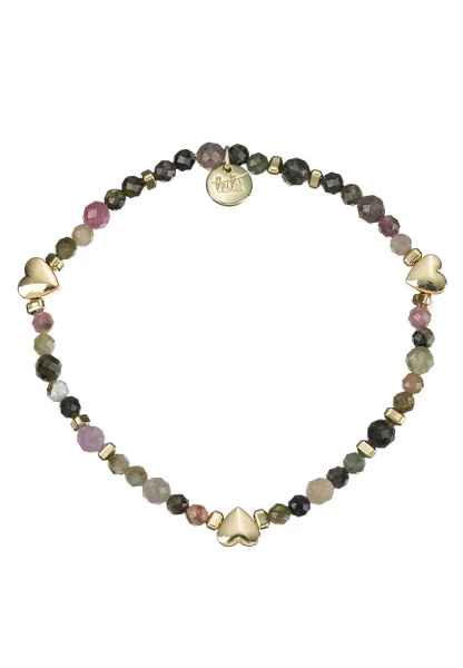 Leslii Armband Kristall Herzen 14k Gold | Multi