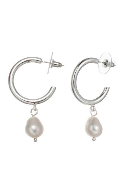 Leslii Creolen Pearls Silber