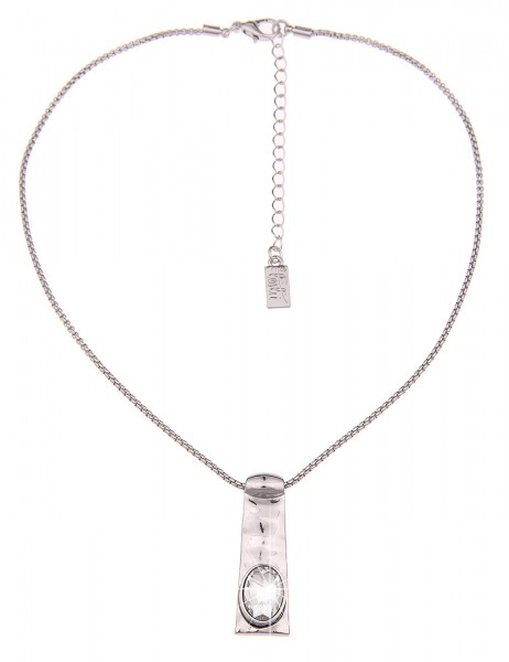 Leslii kurze Halskette Stein Oval in Silber