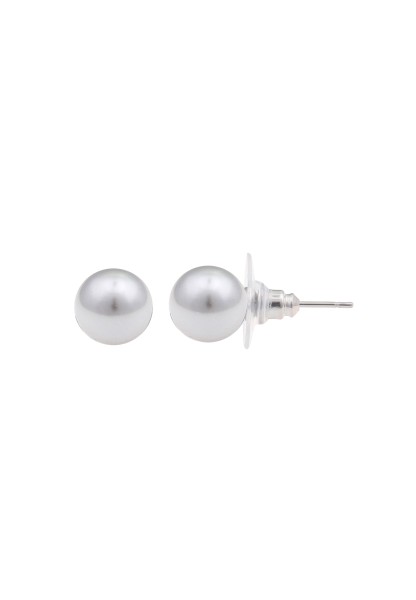 Leslii Damen-Ohrringe Ohrstecker Perlen-Ohrringe Classic Ø 7mm Modeschmuck in Grau