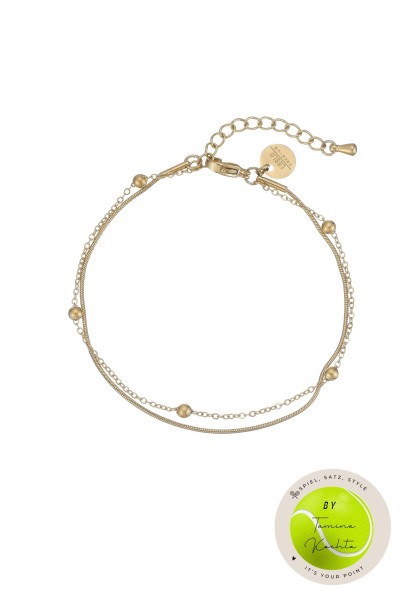 Leslii Armband Edelstahl Kugeln Gold