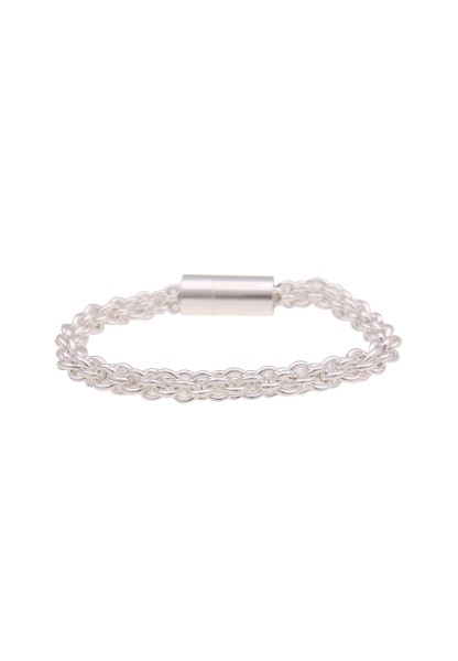 Leslii Damen-Armband Glieder-Armband Ringe Statement silbernes Modeschmuck-Armband Silber