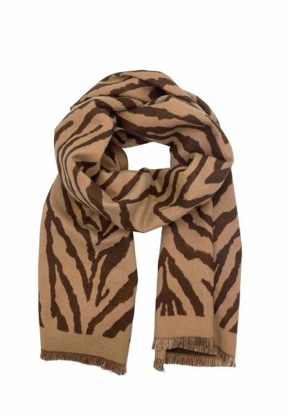 Leslii Schal mit Zebra-Muster Coffee Braun