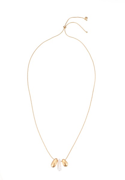 Leslii Lange Halskette Perlen-Stück in Gold