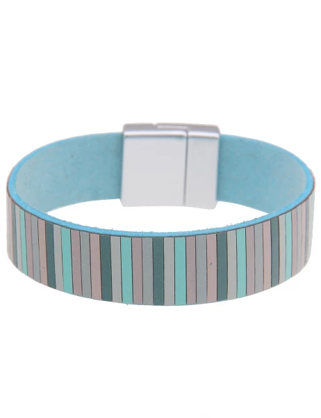 - 50% Sale Leslii Armband Statement Streifen-Muster in Grün Mint