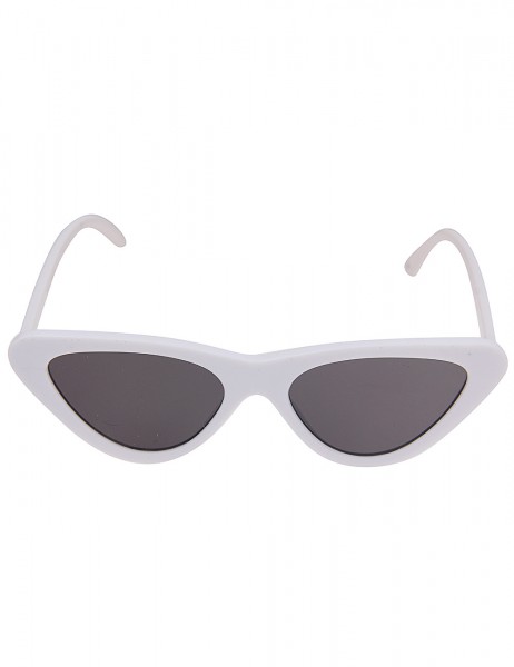 Leslii Sonnenbrille Butterfly Look Damen Sunglasses Retro weiße Designerbrille in Weiß