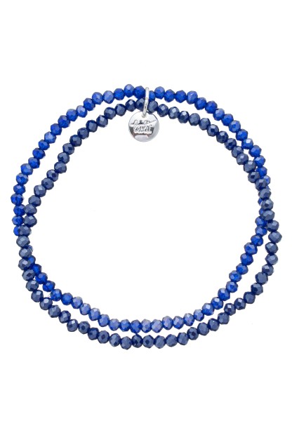 Leslii Damen-Armband Kelly Kristall Glasperlen dehnbar Blau