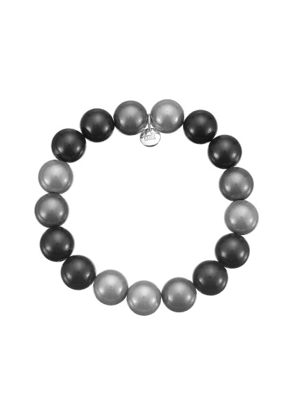 Leslii Reflective Pearl Perlen-Armband Magic 3D-Effekt Ø 12mm Grau