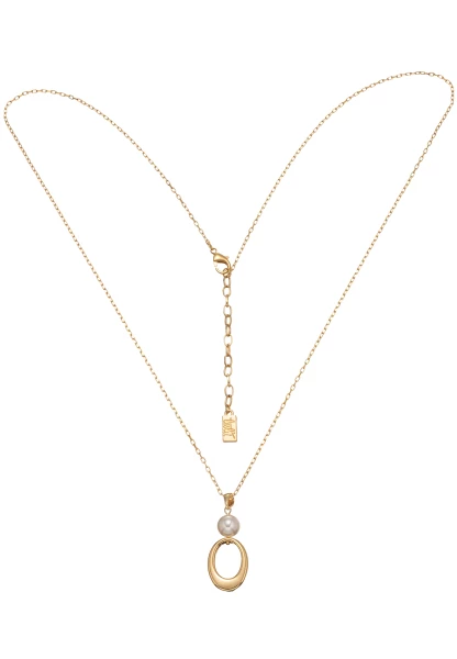 Leslii Lange Halskette Pearl Oval Gold