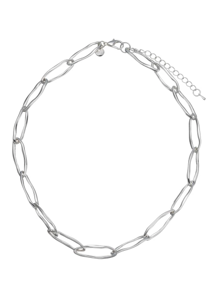 Leslii Kurze Halskette Oval Glieder Collier Silber