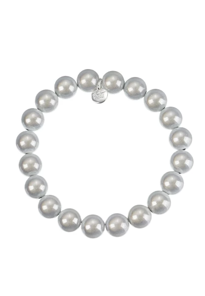 Leslii Reflective Pearl Perlen-Armband Magic 3D-Effekt Ø 14mm in Weiß