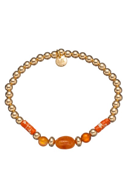 Leslii Armband Stein Kugeln Stretch in Orange