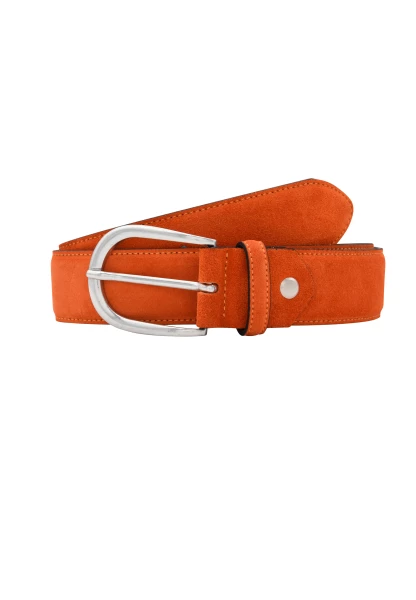 -50% SALE! Leslii Premium Gürtel echter Leder-Gürtel Rind-Veloursleder Naht Orange