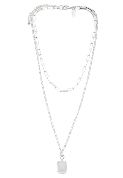 Leslii Lange Kette Layering Silber